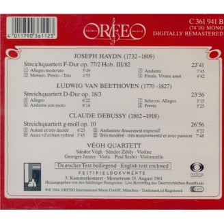 HAYDN - Vegh Quartet - Quatuor à cordes n°82 en fa majeur op.77 n°2 Hob