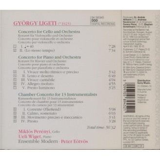 LIGETI - Perenyi - Concerto pour violoncelle