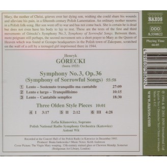 GORECKI - Wit - Symphonie n°3 op.36 'Symphony of sorrowful songs'