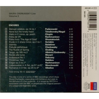 Shura Cherkassky Live Vol. 3 - Encores