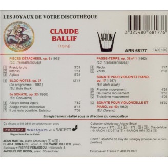 BALLIF - Robin - Pièces détachées op.6 (dédicacé) dédicacé