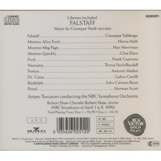 VERDI - Toscanini - Falstaff, opéra en trois actes