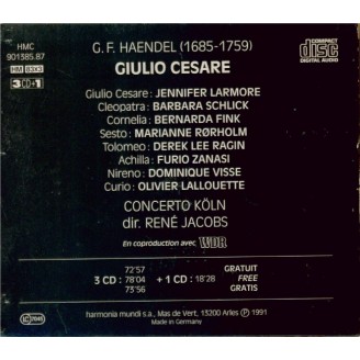 HAENDEL - Jacobs - Giulio Cesare in Egitto (Jules Cesar), opéra en 3 act