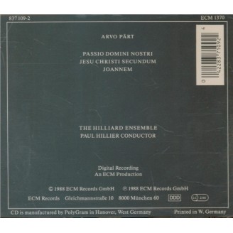 PÄRT - Hilliard Ensemb - Passio