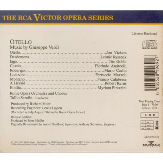 VERDI - Serafin - Otello, opéra en quatre actes