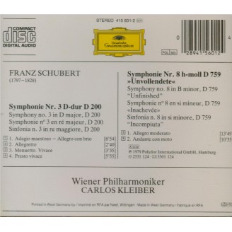 SCHUBERT - Carlos Kleiber - Symphonies n° 3 & 8