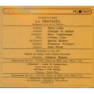 VERDI - Mugnai - La traviata, opéra en trois actes live Mexico 3 - 6 - 1952