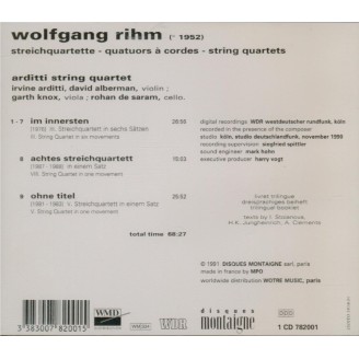 RIHM - Arditti String Quartet - Quatuor à cordes n°3 'Im Innersten'