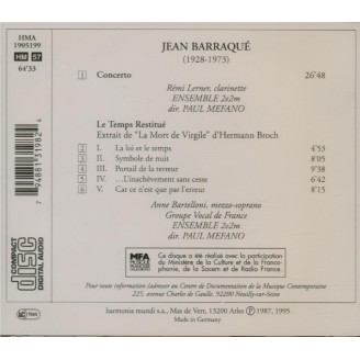 BARRAQUE - Méfano - Concerto