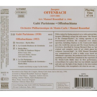 OFFENBACH - Rosenthal - La gaîté parisienne : orchestration Rosenthal