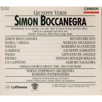 VERDI - Paternostro - Simon Boccanegra, opéra en trois actes