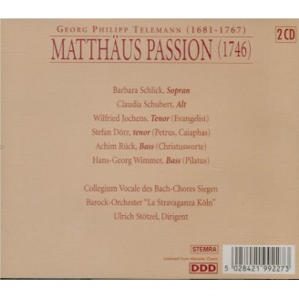 TELEMANN - Stötzel - Passion selon St. Matthieu (1746) TWV 5:31 'Lasst u