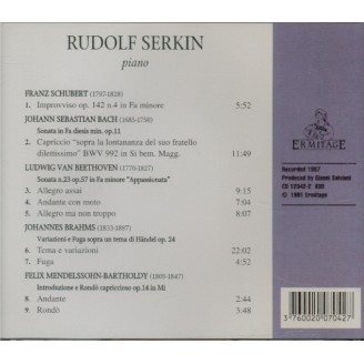 SCHUBERT - Serkin - Impromptu pour piano en la bémol majeur op.90 D.899