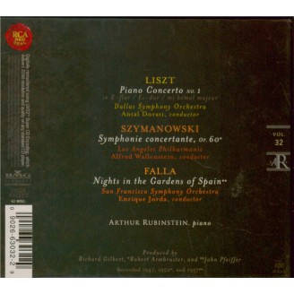 LISZT - Rubinstein - Concerto pour piano et orchestre n°1 en mi bémol ma Vol.32