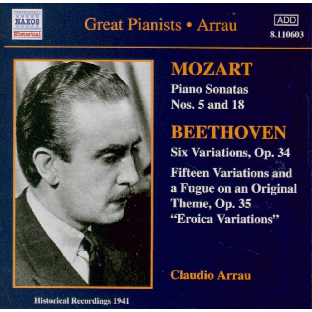 MOZART - Arrau - Sonate pour piano n°5 en sol majeur K.283 (K6.189h)