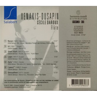 XENAKIS / DUSAPIN - Cécile Daroux - Œuvres pour flûte