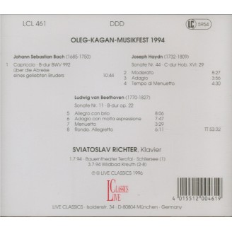 BACH - Richter - Capriccio sopra la lontananza del suo fratello dilettis