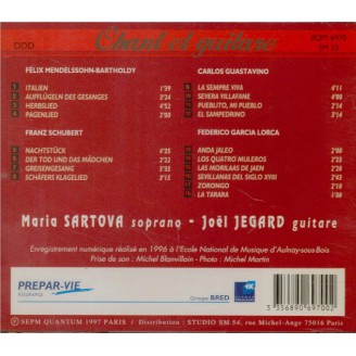 MENDELSSOHN-BARTHOLDY - Sartova - Italien (Grillparzer), pour voix et pi Chant et guitare