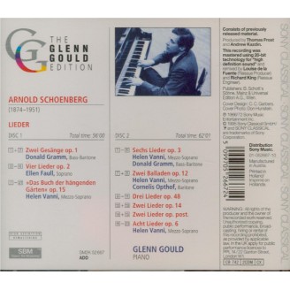 SCHOENBERG - Glenn Gloud - Lieder