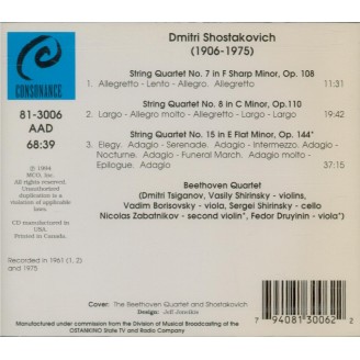 CHOSTAKOVITCH - Beethoven Quart - Quatuor à cordes n°7 op.108