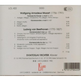 MOZART - Richter - Fantaisie pour piano en do mineur K.475