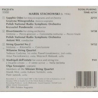 STACHOWSKI - Penderecki - Sapphic Odes