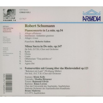 SCHUMANN - Szidon - Concerto pour piano et orchestre en la mineur op.54