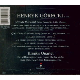 GORECKI - Kronos Quartet - Quatuor à cordes n°1 op.62 'Already it is dus