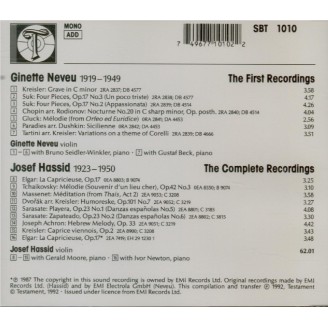 The First Recordings of Ginette Neveu - The Complete Recordings of Josef Hassid
