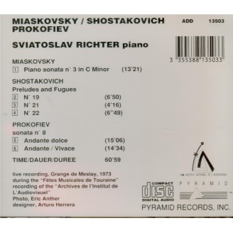 MYASKOVSKI - Richter - Sonate pour piano n°3 op.19 live Grange-de-Meslay, 1973