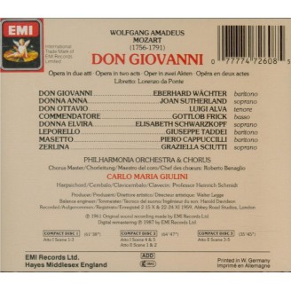 MOZART - Giulini - Don Giovanni (Don Juan), dramma giocoso en deux actes