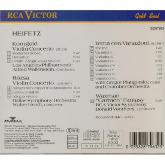 KORNGOLD - Heifetz - Concerto pour violon op.35