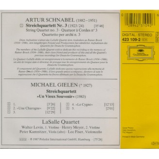 SCHNABEL - LaSalle Quartet - Quatuor à cordes n°3