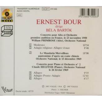 BARTOK - Ernest Bour & William Primrose - Concerto pour alto et orchestre Sz.120 BB.128