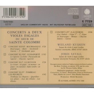 Concerts à 2 violes esgales du Sieur de Ste-Colombe Tome 1