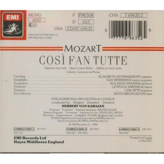 MOZART - Karajan - Cosi fan tutte (Ainsi font-elles toutes)