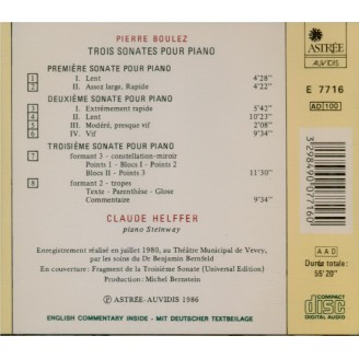 BOULEZ - Helffer - Trois sonates pour piano