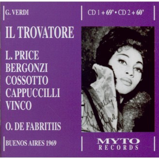 VERDI - De Fabritiis - Il trovatore, opéra en quatre actes (version orig Live Buenos Aires 5 - 6 - 1969