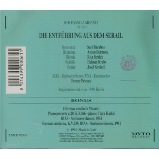 MOZART - Fricsay - Die Entführung aus dem Serail (L'enlèvement au sérail