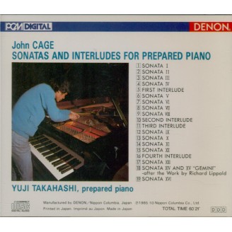 CAGE - Takahashi - Sonates et interludes pour piano préparé import Japon