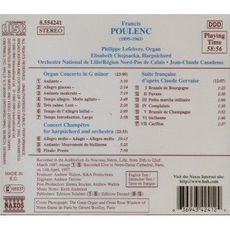 POULENC - Chojnacka - Concert champêtre, pour clavecin et orchestre FP.0