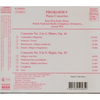 PROKOFIEV - Paik - Concertos pour piano et orchestre n° 2 & 5