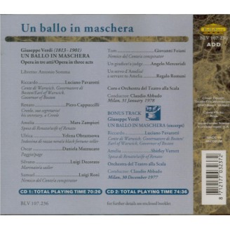 VERDI - Abbado - Un ballo in maschera (Un bal masqué), opéra en trois ac live Scala di Milano, 31 - 1 - 1978
