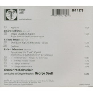 SCHUMANN - Szell - Symphonie n°2 pour orchestre en do majeur op.61