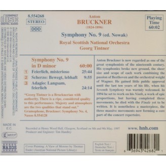 BRUCKNER - Tintner - Symphonie n°9 en ré mineur WAB 109 (edition Nowak) edition Nowak