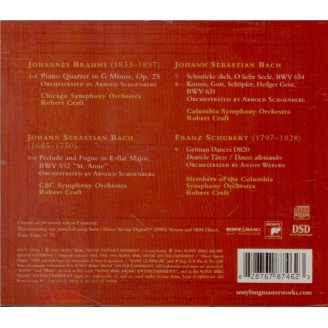 Robert Craft - Transcriptions de Schoenberg : Brahms, Bach, Schubert