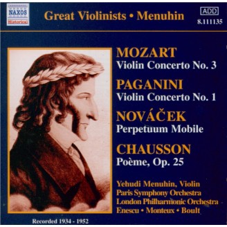MOZART - Menuhin - Concerto pour violon et orchestre n°3 en sol majeur K