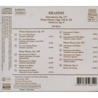BRAHMS - Biret - Trois intermezzi pour piano op.117