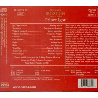 BORODINE - Melik-Pashayev - Le prince Igor
