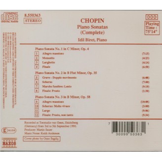 CHOPIN - Biret - Sonate pour piano n°1 en do mineur op.4